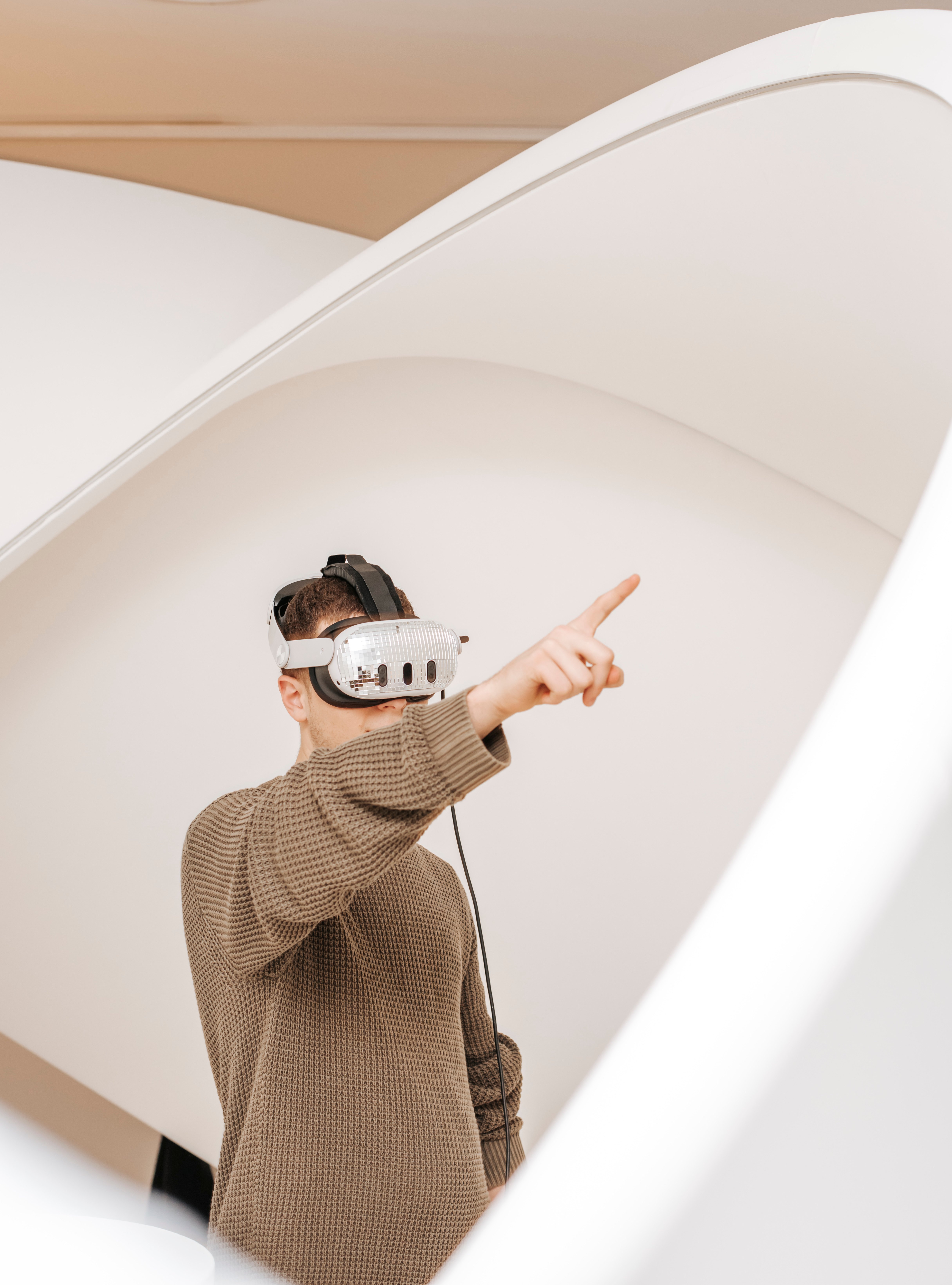 Visitor experiencing VR art